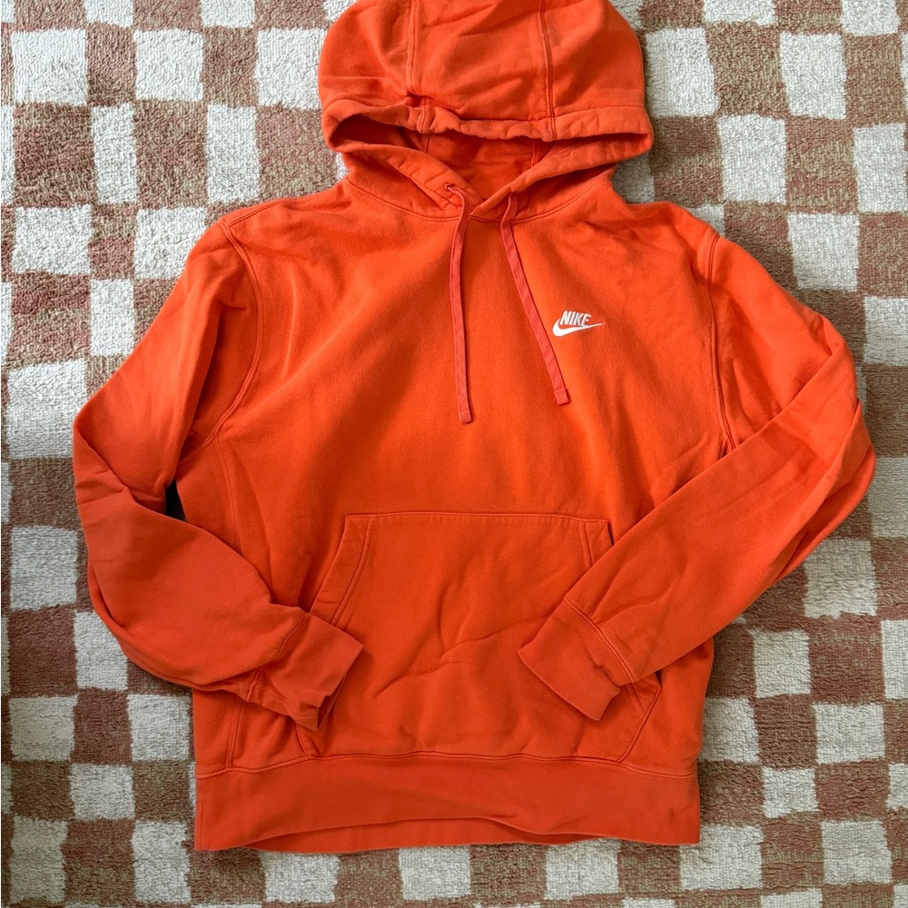 Nike Men's Orange Hoodie Sweatshirt